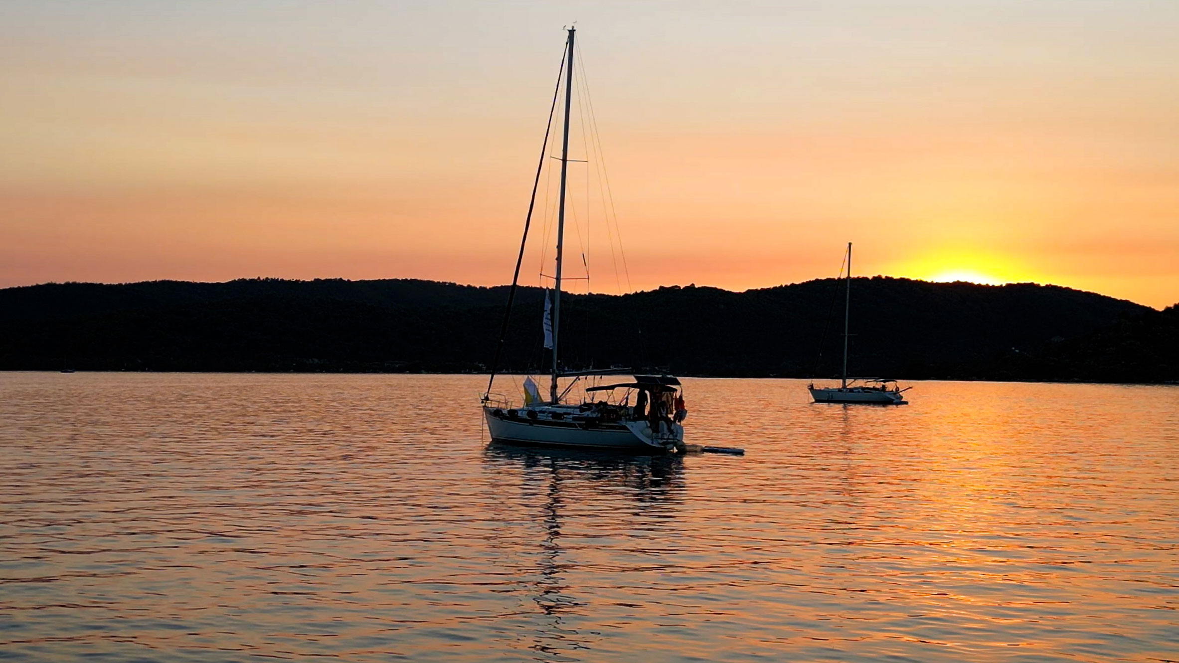 Sunset anchorage, taking a break from cruising